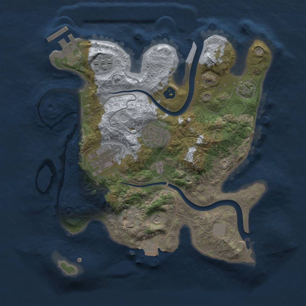Rust Map: Procedural Map, Size: 2600, Seed: 1180, 7 Monuments