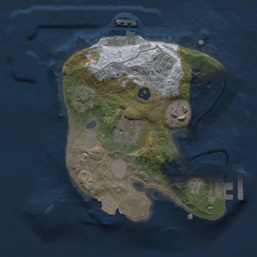 Rust Map: Procedural Map, Size: 2000, Seed: 3261861, 7 Monuments