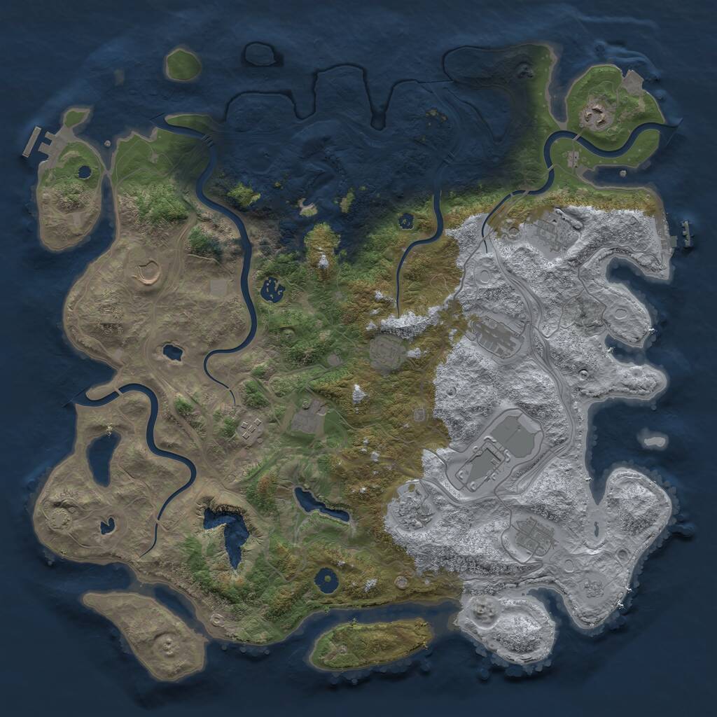 Rust Map: Procedural Map, Size: 4500, Seed: 774820022, 17 Monuments