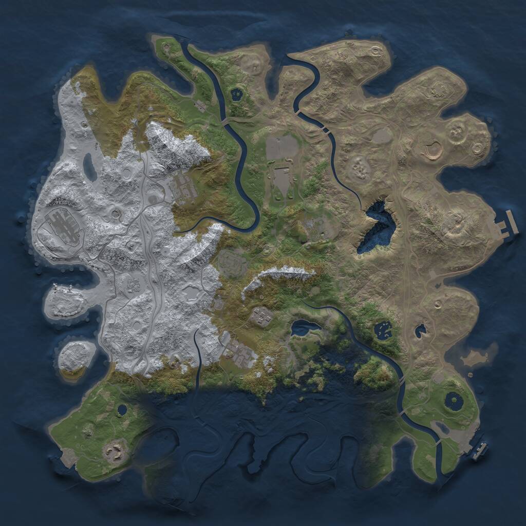 Rust Map: Procedural Map, Size: 4250, Seed: 765434, 16 Monuments