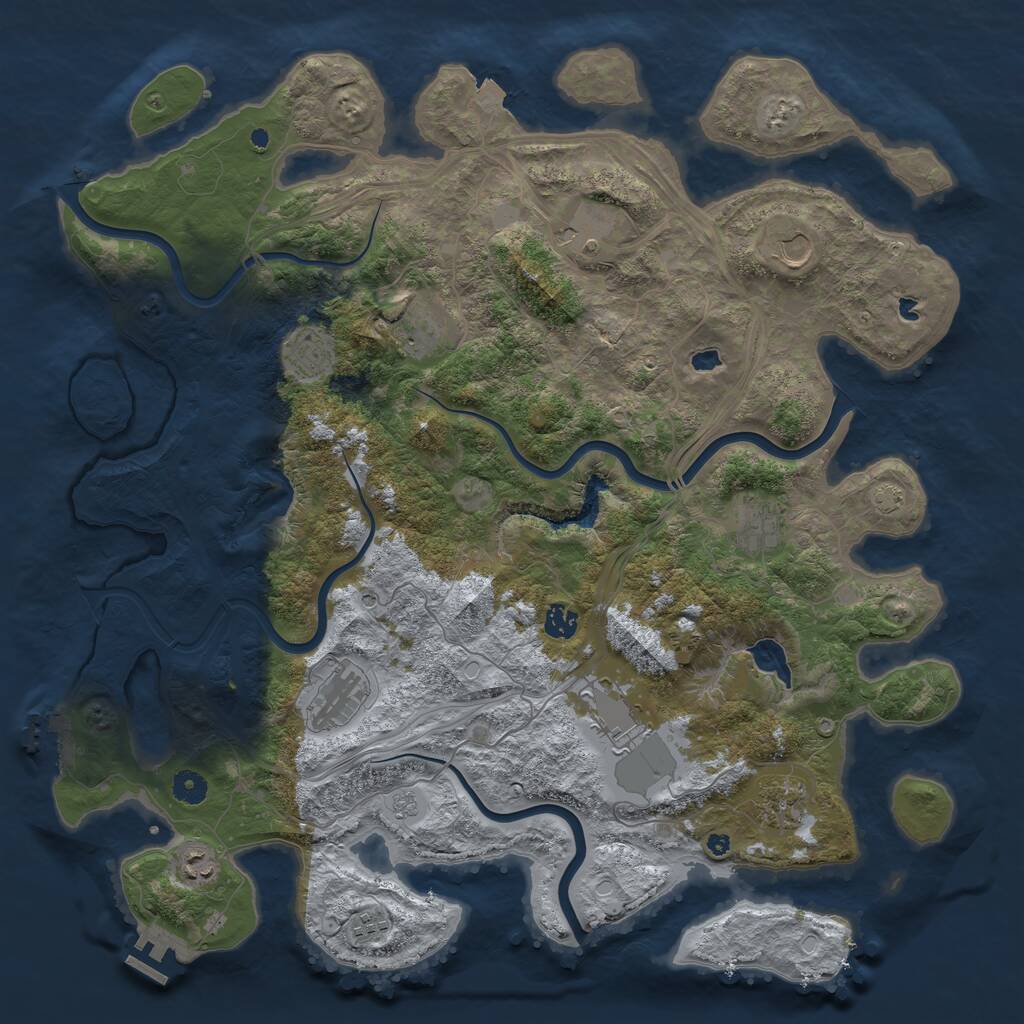 Rust Map: Procedural Map, Size: 4500, Seed: 477109167, 17 Monuments