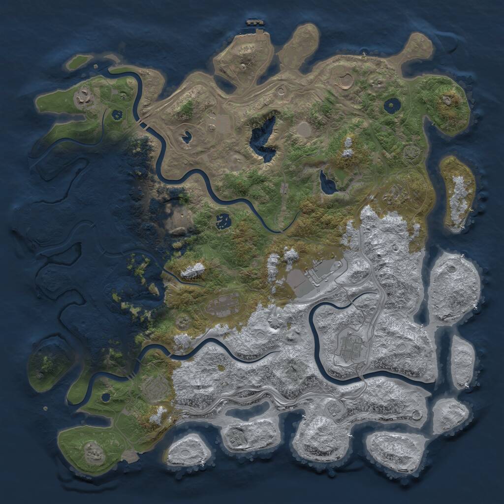 Rust Map: Procedural Map, Size: 4700, Seed: 1234388369, 17 Monuments