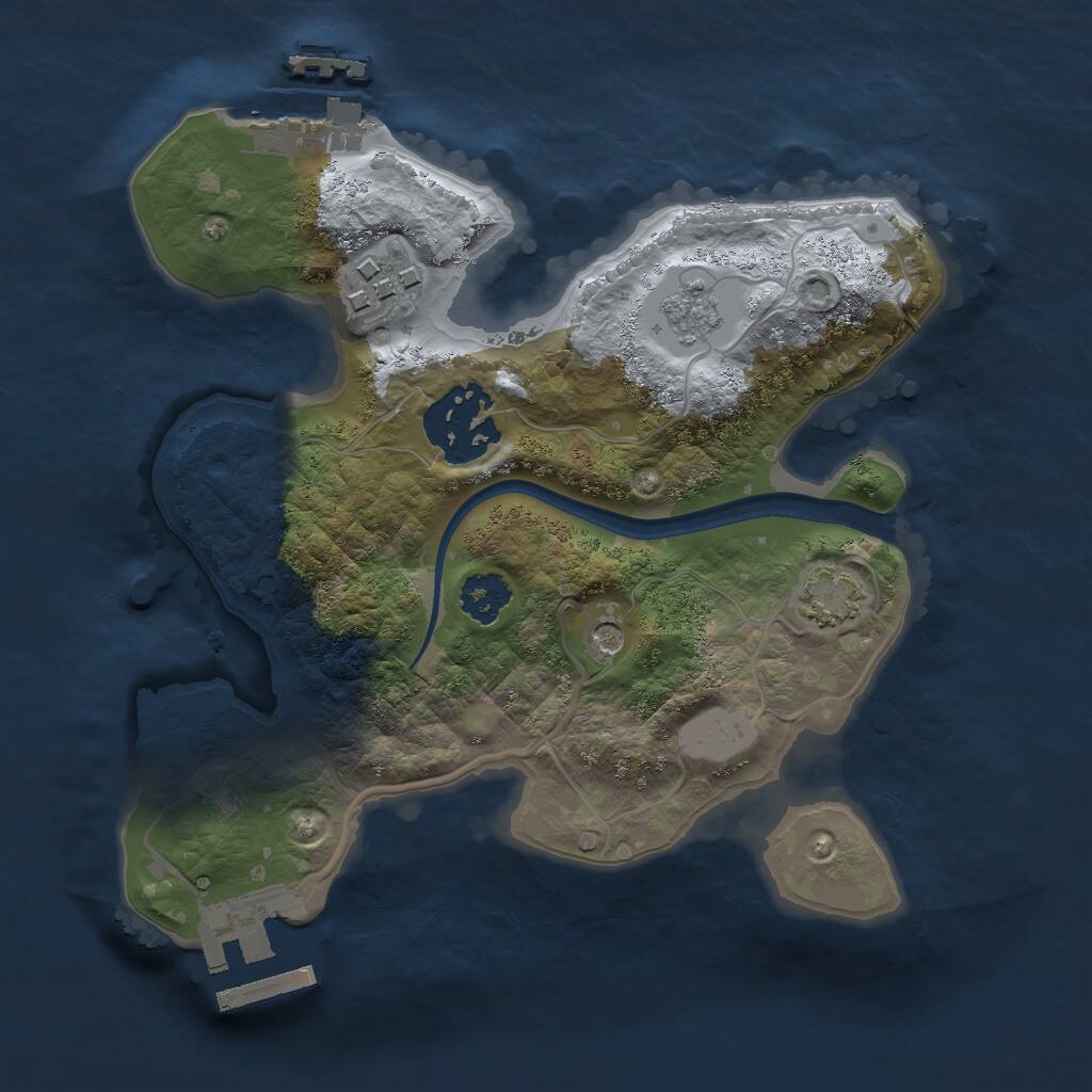 Rust Map: Procedural Map, Size: 2200, Seed: 1803343540, 8 Monuments