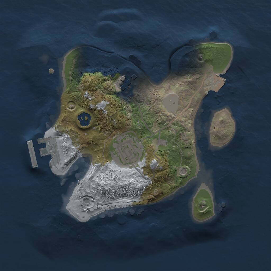 Rust Map: Procedural Map, Size: 2000, Seed: 1823473402, 4 Monuments