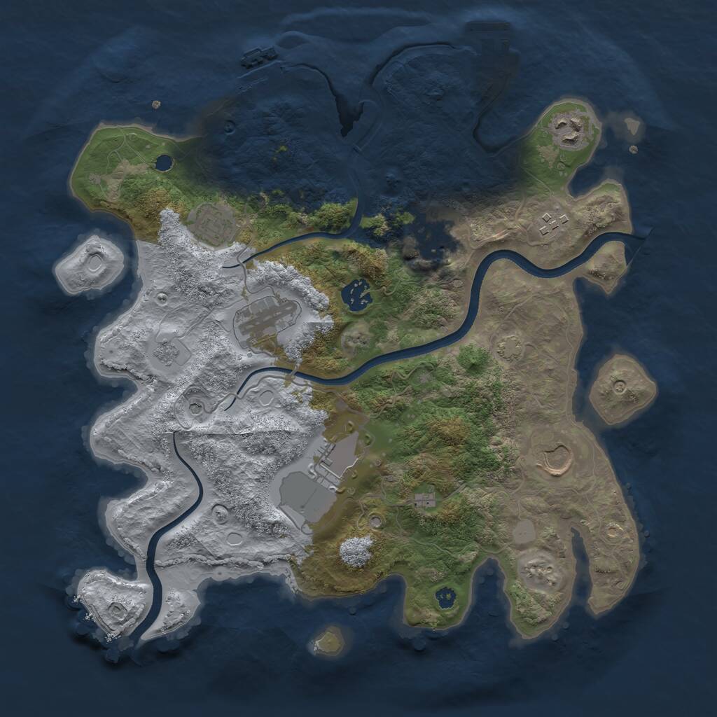 Rust Map: Procedural Map, Size: 3500, Seed: 2102971859, 14 Monuments