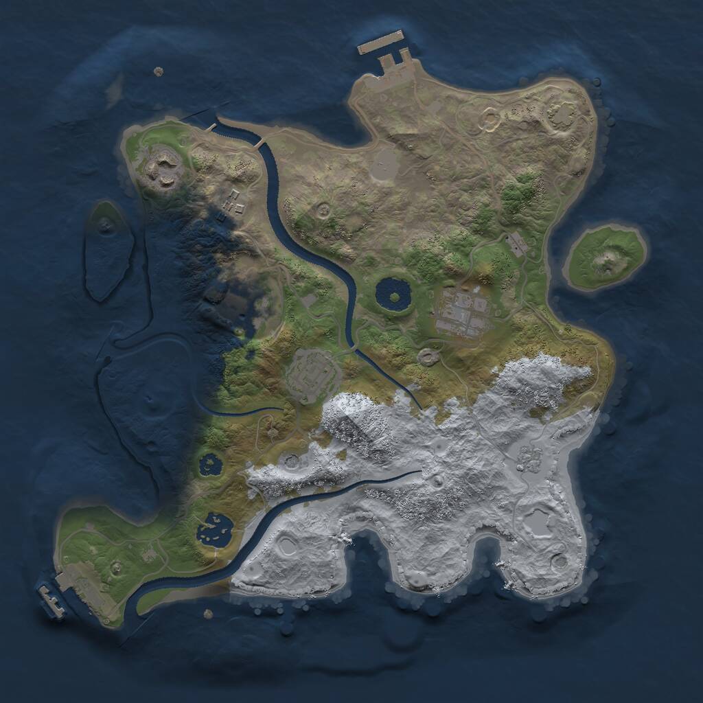 Rust Map: Procedural Map, Size: 3000, Seed: 1634905241, 12 Monuments
