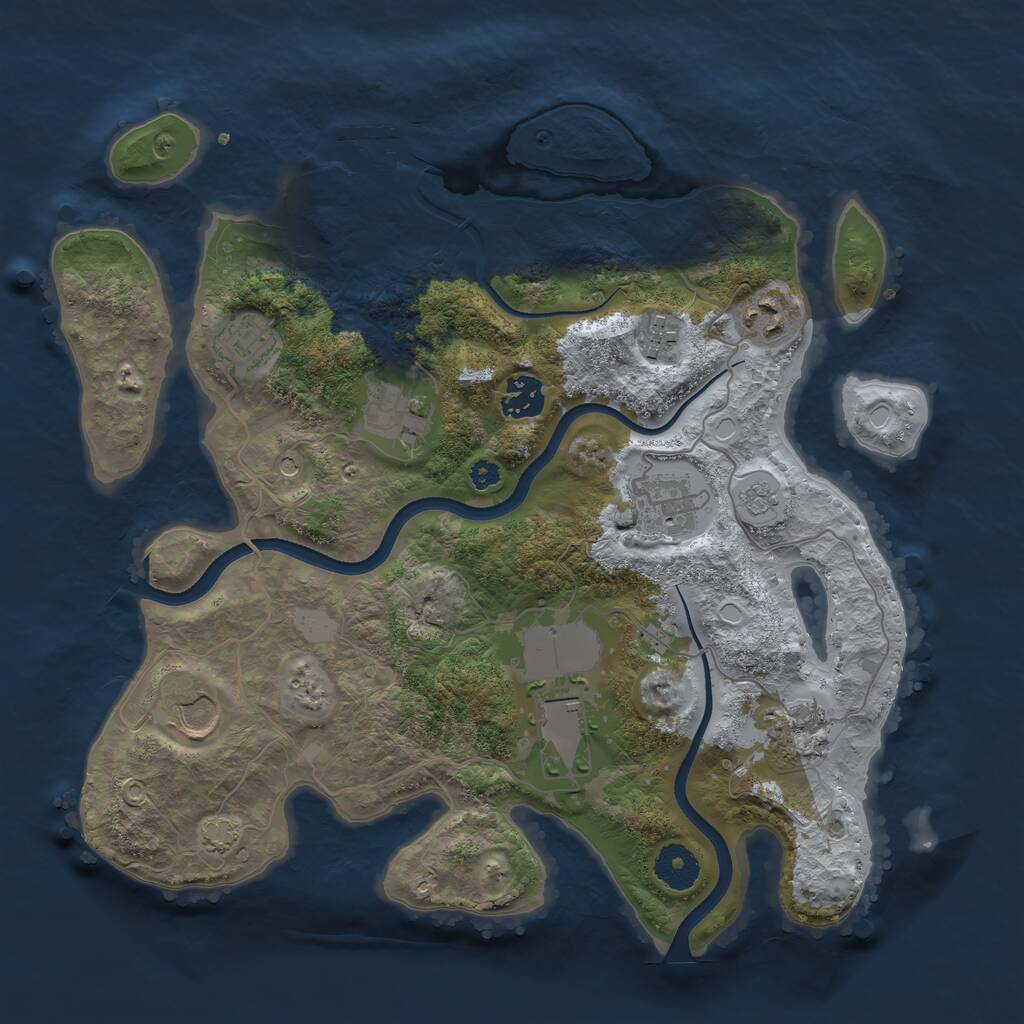 Rust Map: Procedural Map, Size: 3500, Seed: 511391732, 14 Monuments