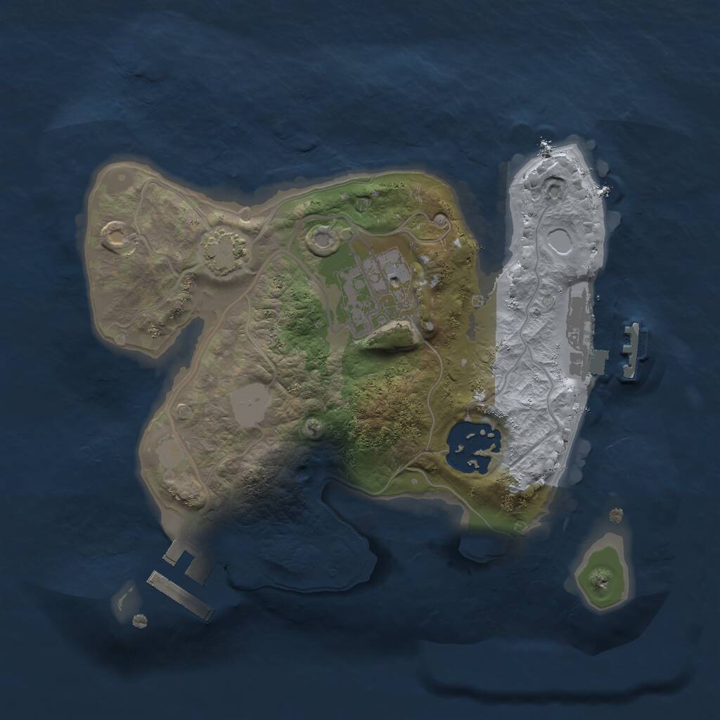 Rust Map: Procedural Map, Size: 2000, Seed: 8972, 6 Monuments