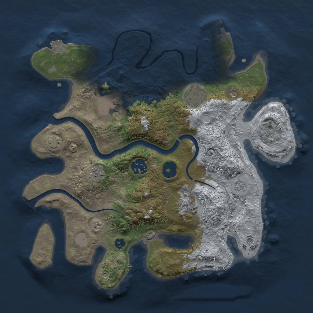 Rust Map: Procedural Map, Size: 3000, Seed: 1778154231, 10 Monuments