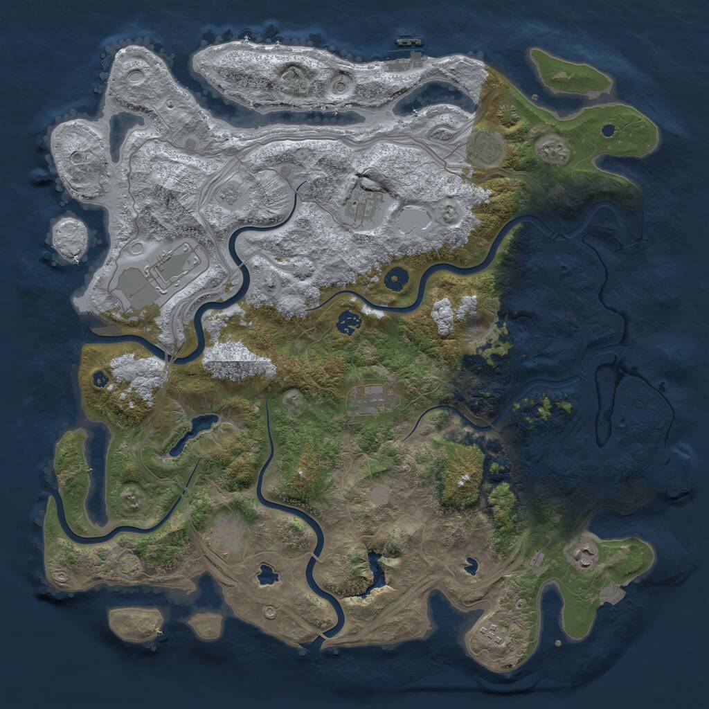 Rust Map: Procedural Map, Size: 4500, Seed: 1718041019, 14 Monuments