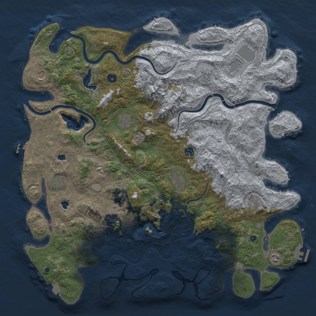 Rust Map: Procedural Map, Size: 5000, Seed: 723475979, 17 Monuments