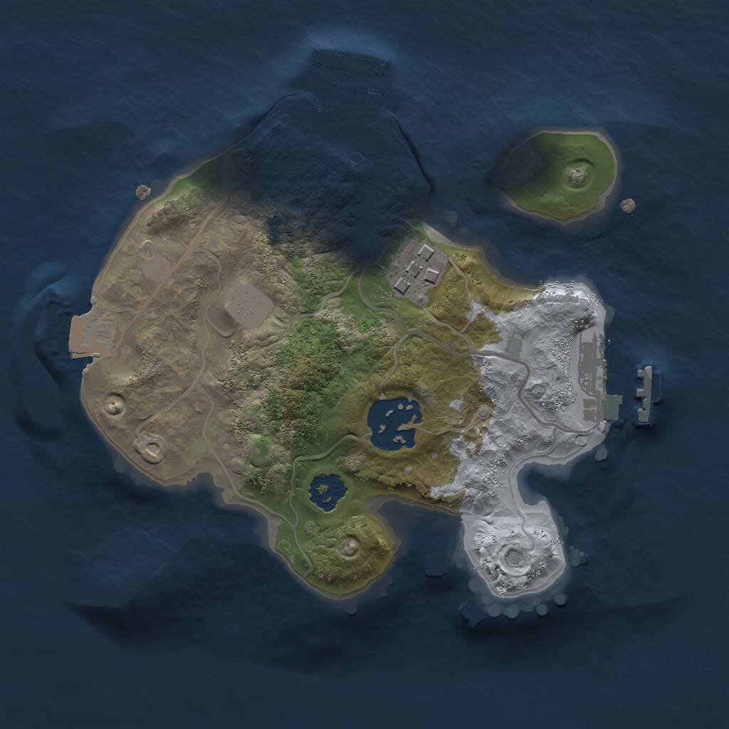 Rust Map: Procedural Map, Size: 2000, Seed: 69834, 5 Monuments