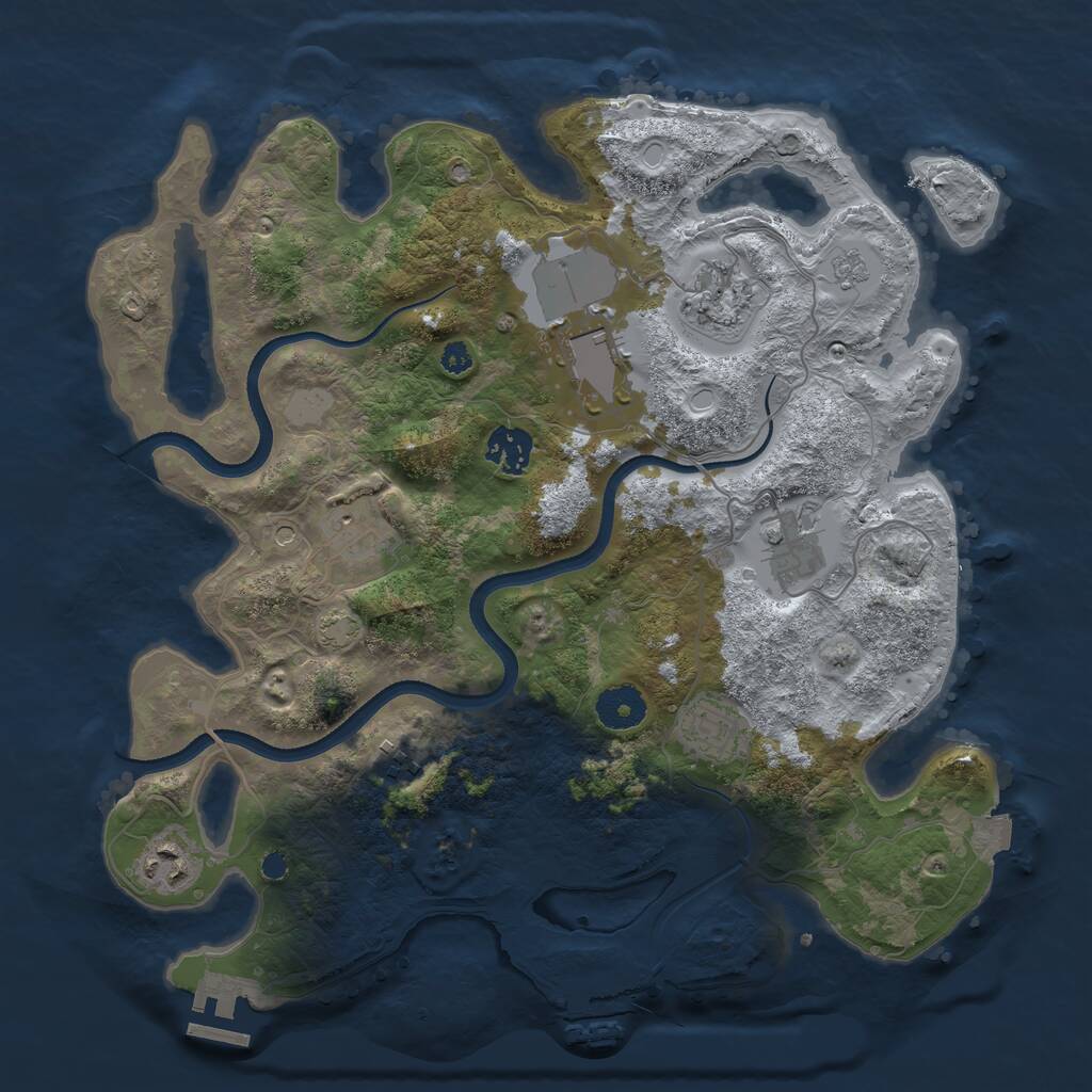 Rust Map: Procedural Map, Size: 3500, Seed: 1440807987, 14 Monuments