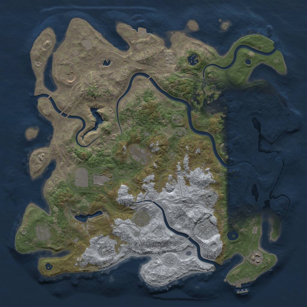 Rust Map: Procedural Map, Size: 4250, Seed: 84521, 17 Monuments