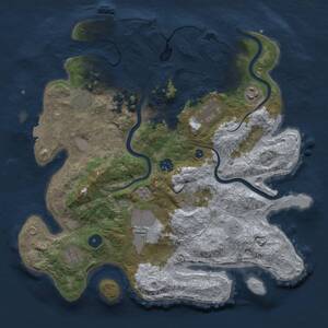 Thumbnail Rust Map: Procedural Map, Size: 3700, Seed: 1554452112, 13 Monuments