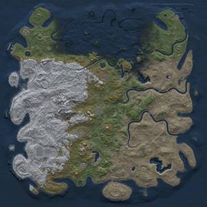 Thumbnail Rust Map: Procedural Map, Size: 6000, Seed: 1137756793, 17 Monuments