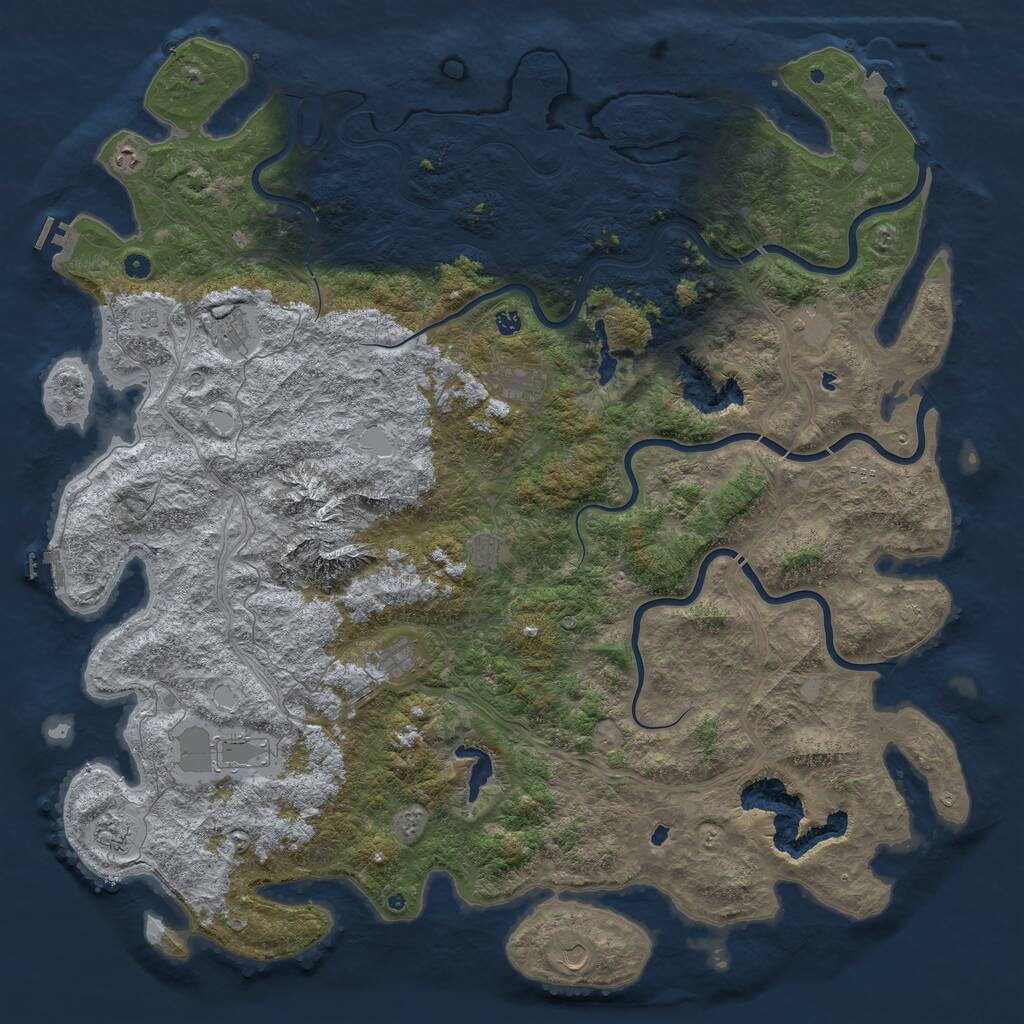 Rust Map: Procedural Map, Size: 6000, Seed: 1137756793, 17 Monuments