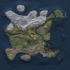 Thumbnail Rust Map: Procedural Map, Size: 3000, Seed: 1740795628, 12 Monuments