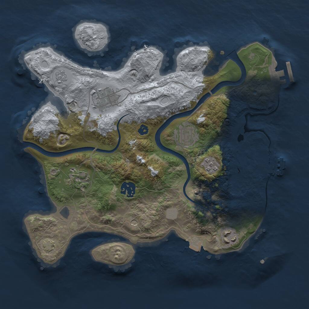 Rust Map: Procedural Map, Size: 3000, Seed: 1740795628, 12 Monuments