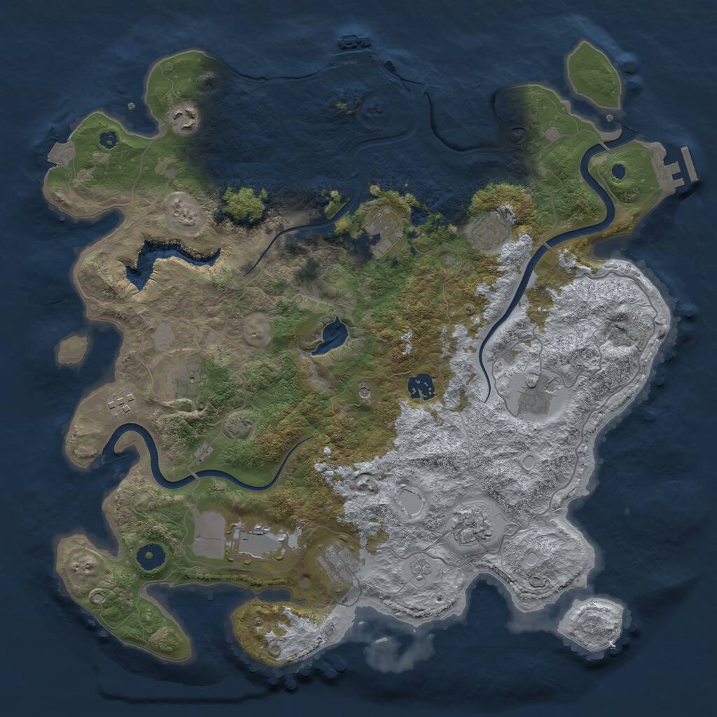 Rust Map: Procedural Map, Size: 4000, Seed: 1594587, 16 Monuments