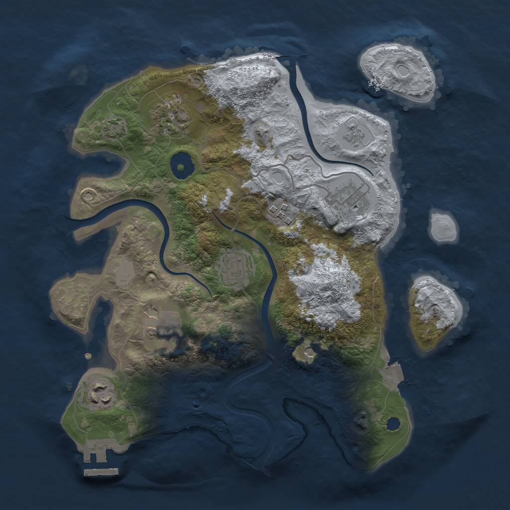 Rust Map: Procedural Map, Size: 3000, Seed: 47762077, 11 Monuments