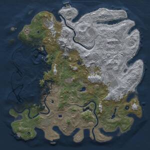 Thumbnail Rust Map: Procedural Map, Size: 5000, Seed: 519795097, 17 Monuments