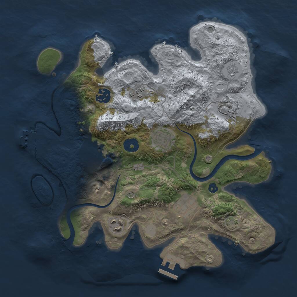 Rust Map: Procedural Map, Size: 3000, Seed: 14224, 13 Monuments