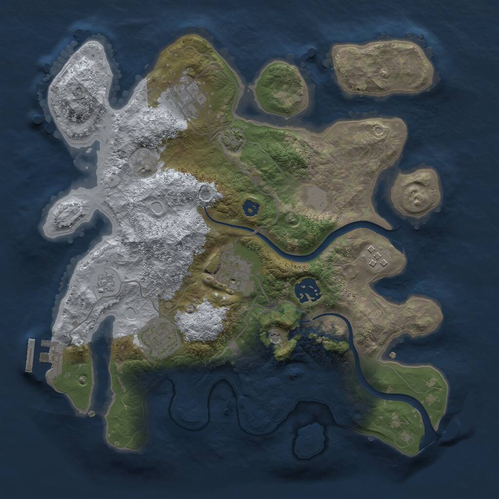 Rust Map: Procedural Map, Size: 3000, Seed: 5860394, 10 Monuments