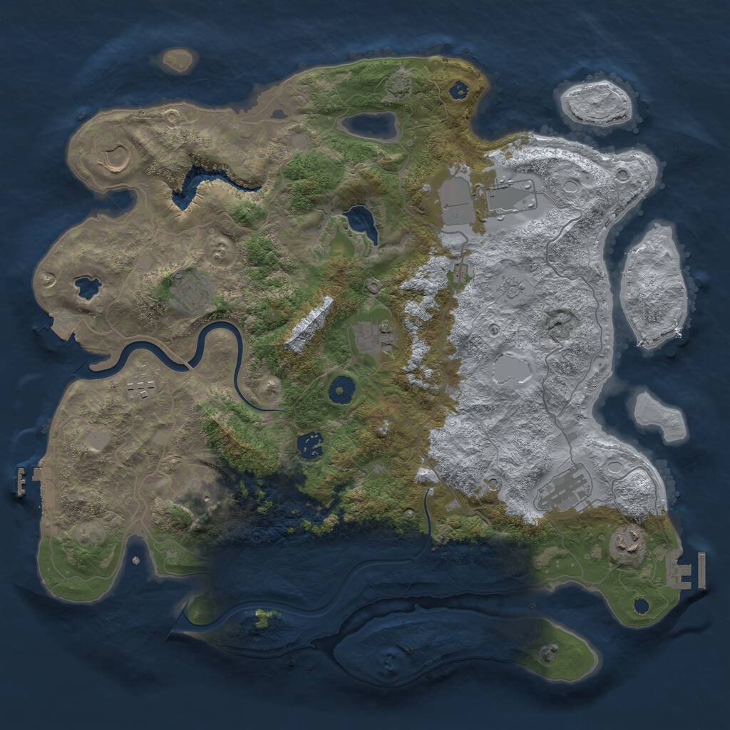 Rust Map: Procedural Map, Size: 4000, Seed: 7278, 15 Monuments