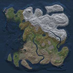 Thumbnail Rust Map: Procedural Map, Size: 3600, Seed: 900032052, 16 Monuments