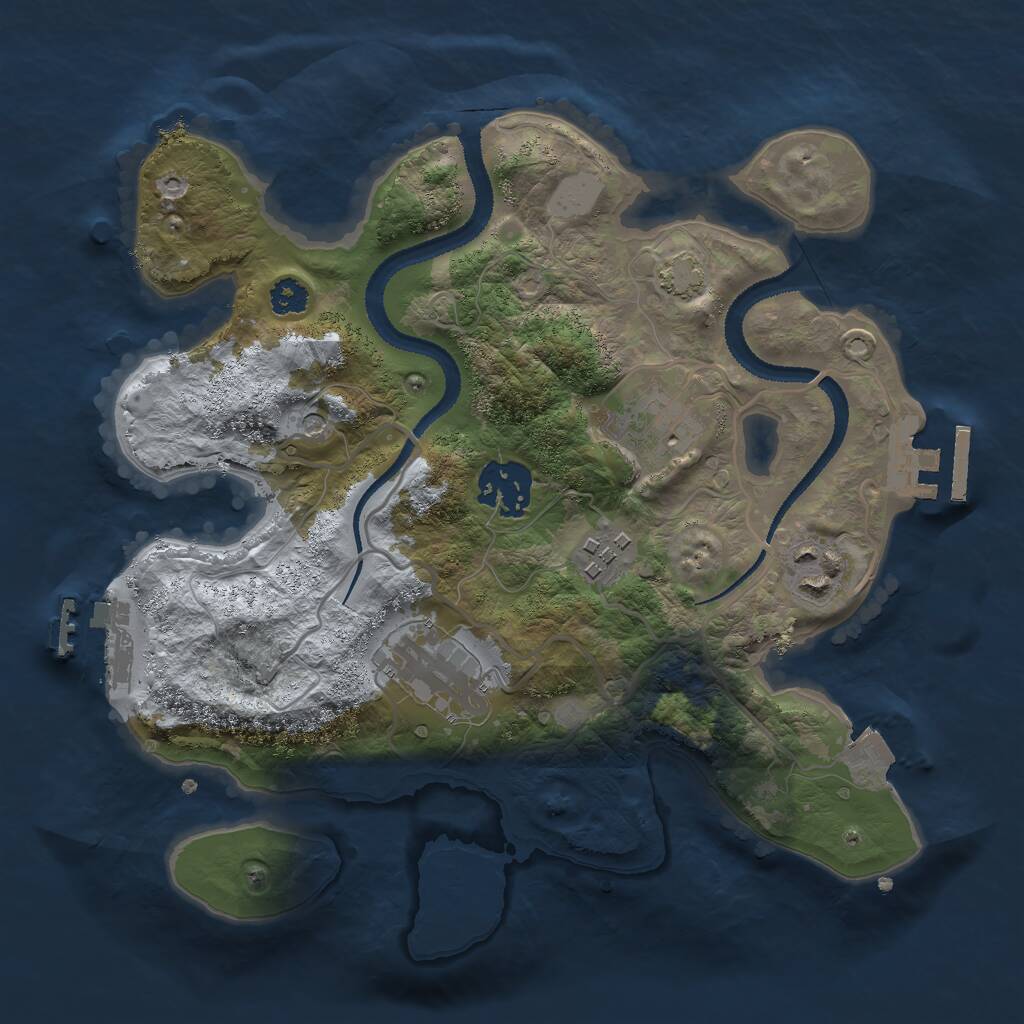 Rust Map: Procedural Map, Size: 2750, Seed: 77195101, 10 Monuments