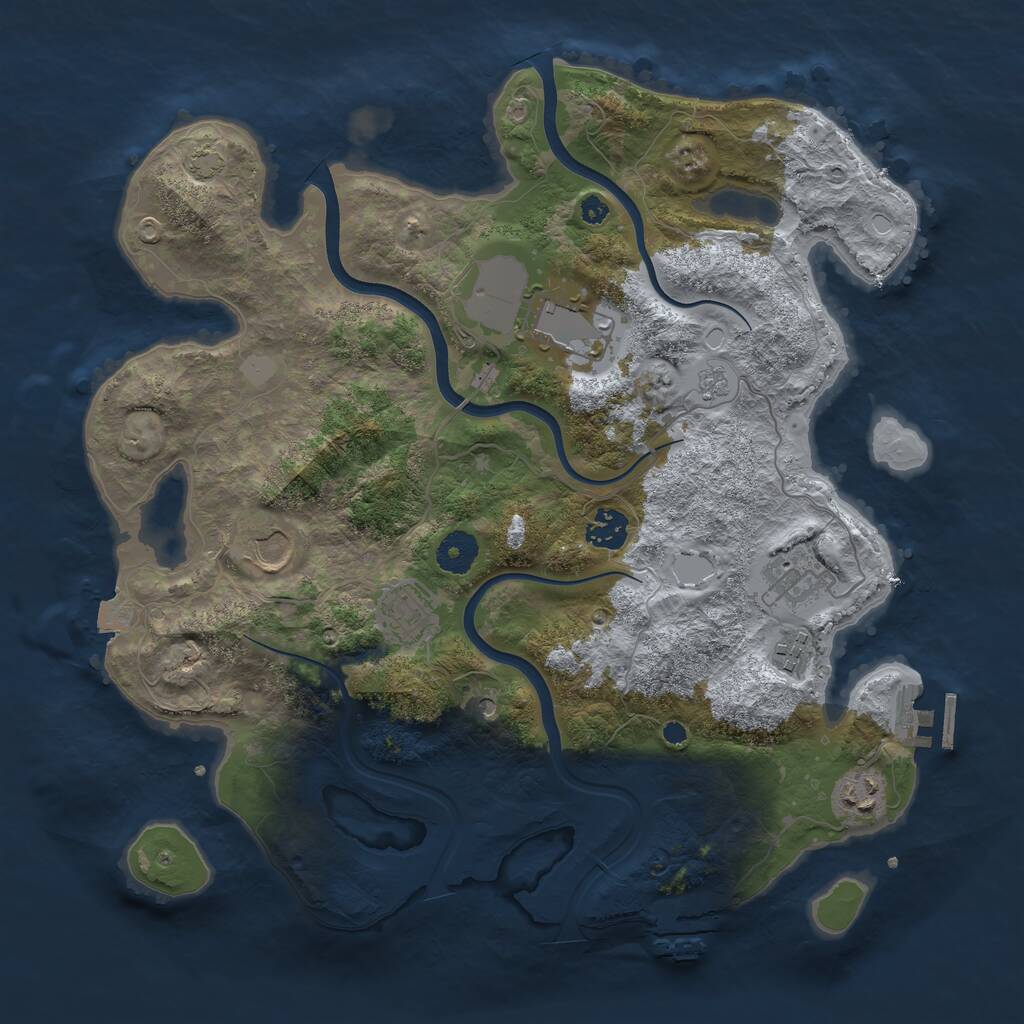 Rust Map: Procedural Map, Size: 3700, Seed: 548194, 13 Monuments
