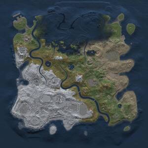 Thumbnail Rust Map: Procedural Map, Size: 3700, Seed: 78340062, 15 Monuments