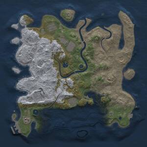 Thumbnail Rust Map: Procedural Map, Size: 3900, Seed: 46535465, 15 Monuments