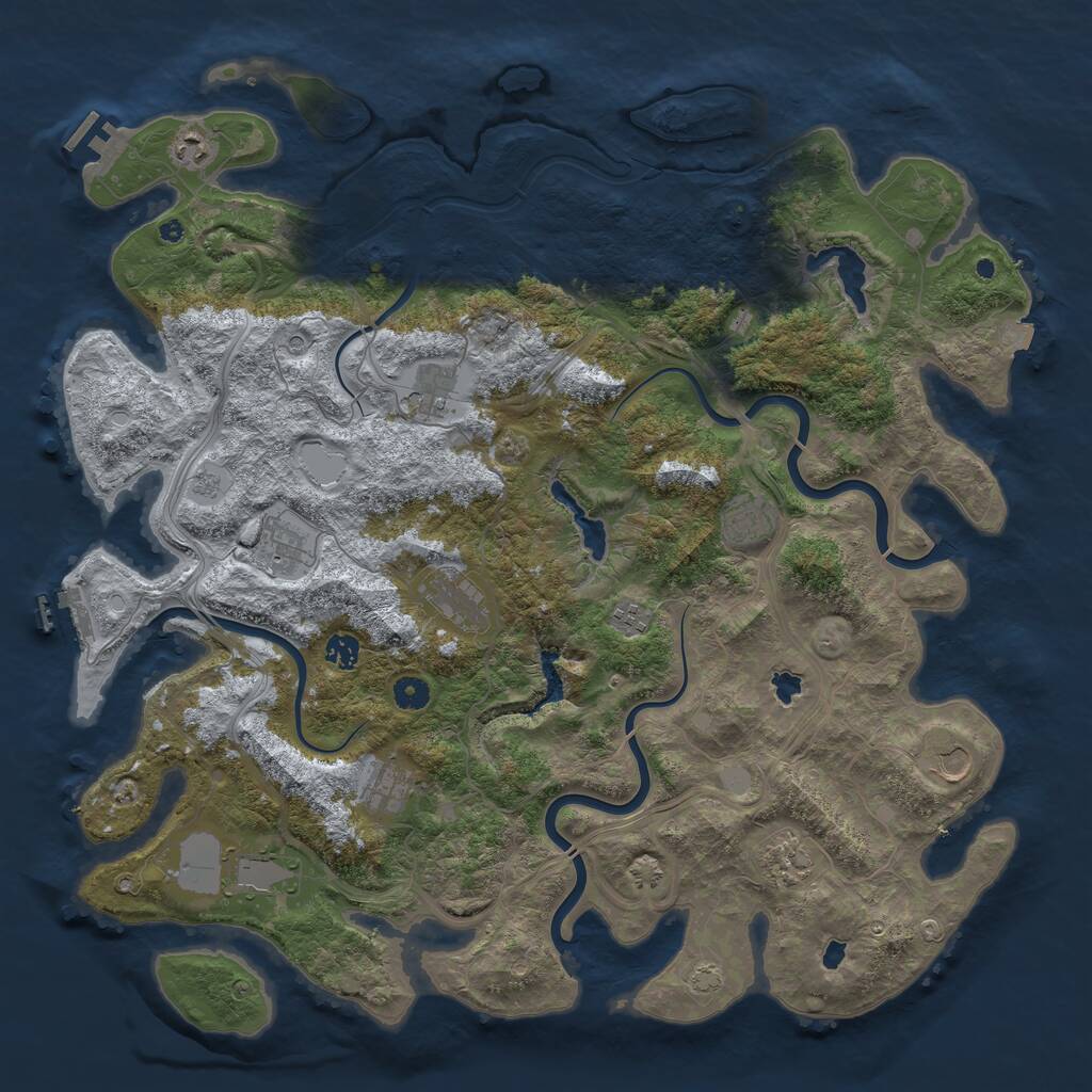 Rust Map: Procedural Map, Size: 4700, Seed: 1142388056, 17 Monuments