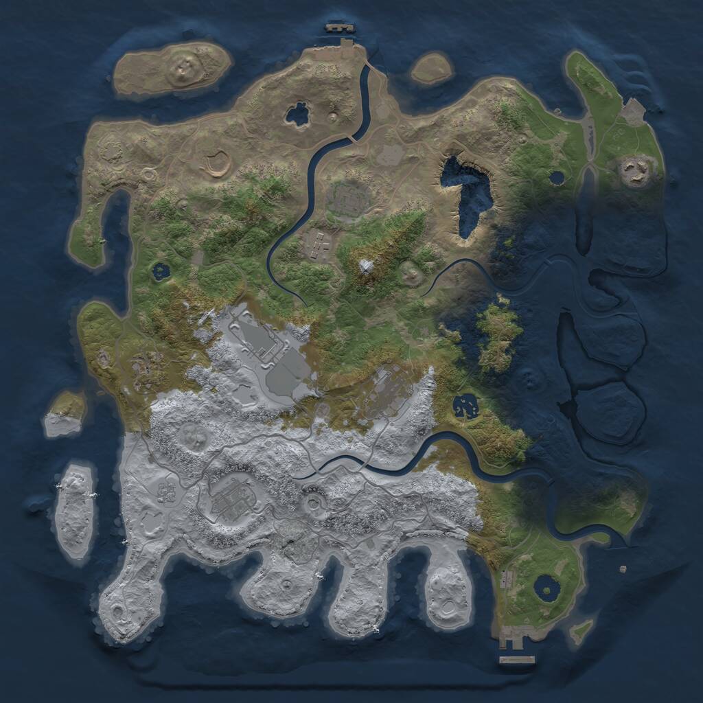 Rust Map: Procedural Map, Size: 4000, Seed: 2050969454, 15 Monuments
