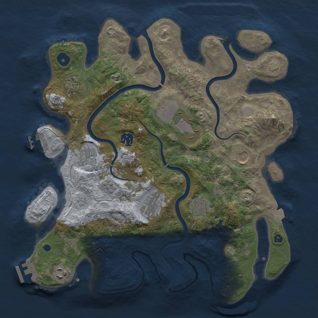 Rust Map: Procedural Map, Size: 3700, Seed: 790259047, 15 Monuments