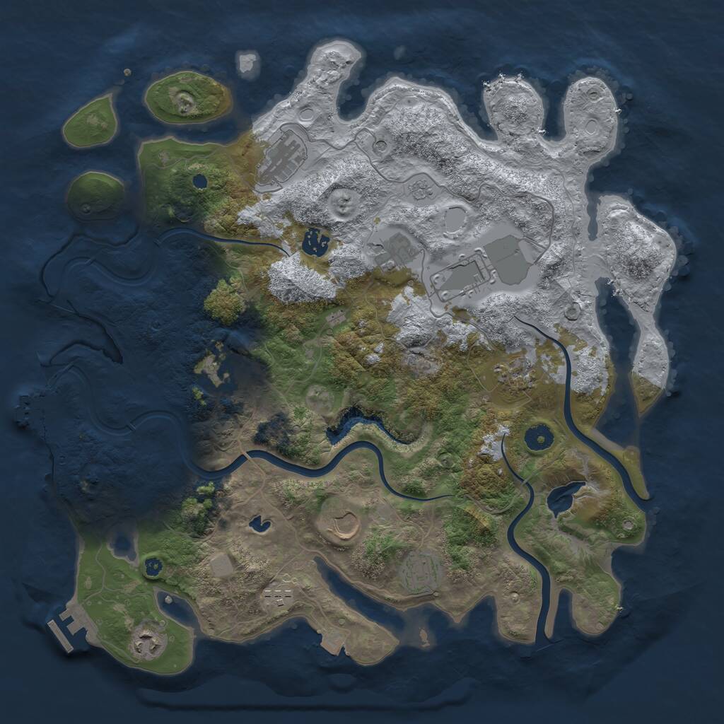 Rust Map: Procedural Map, Size: 4000, Seed: 1468482, 16 Monuments