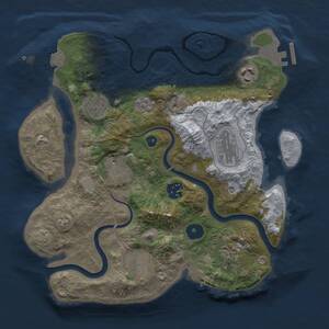 Thumbnail Rust Map: Procedural Map, Size: 3000, Seed: 25089172, 12 Monuments