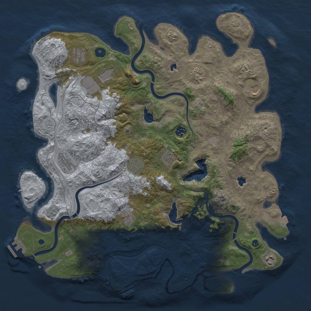 Rust Map: Procedural Map, Size: 4500, Seed: 263981762, 17 Monuments