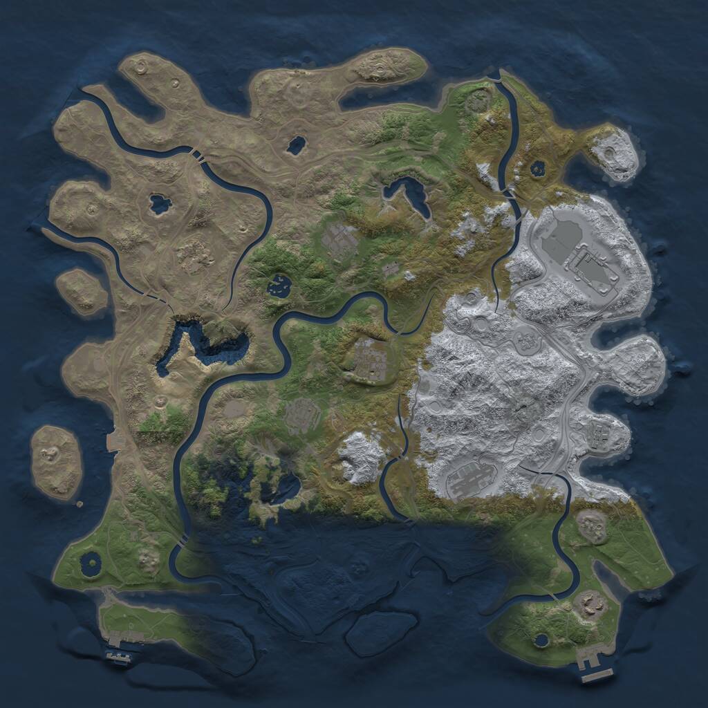 Rust Map: Procedural Map, Size: 4500, Seed: 1022283, 15 Monuments