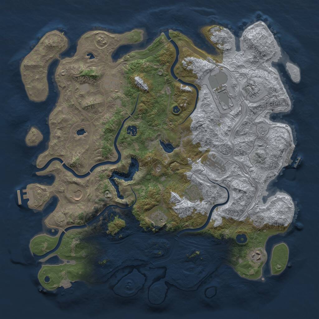 Rust Map: Procedural Map, Size: 4500, Seed: 1911814, 16 Monuments