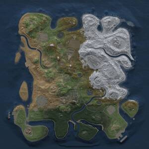 Thumbnail Rust Map: Procedural Map, Size: 3500, Seed: 1243213, 17 Monuments