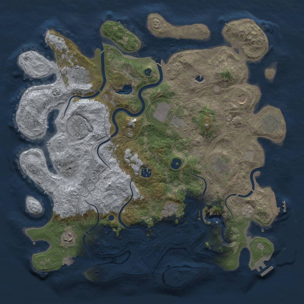 Rust Map: Procedural Map, Size: 4250, Seed: 1715978093, 16 Monuments