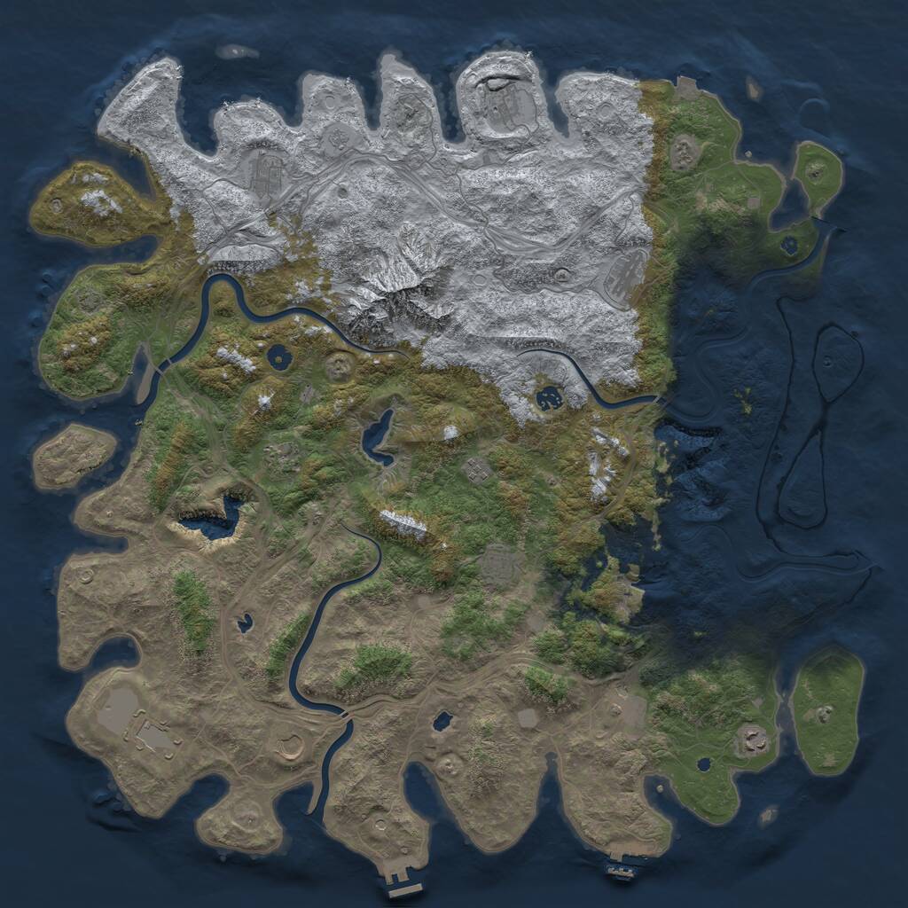 Rust Map: Procedural Map, Size: 5456, Seed: 21232, 17 Monuments