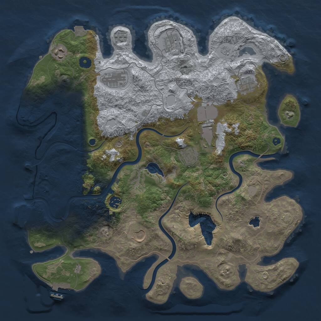 Rust Map: Procedural Map, Size: 4000, Seed: 1181650429, 15 Monuments