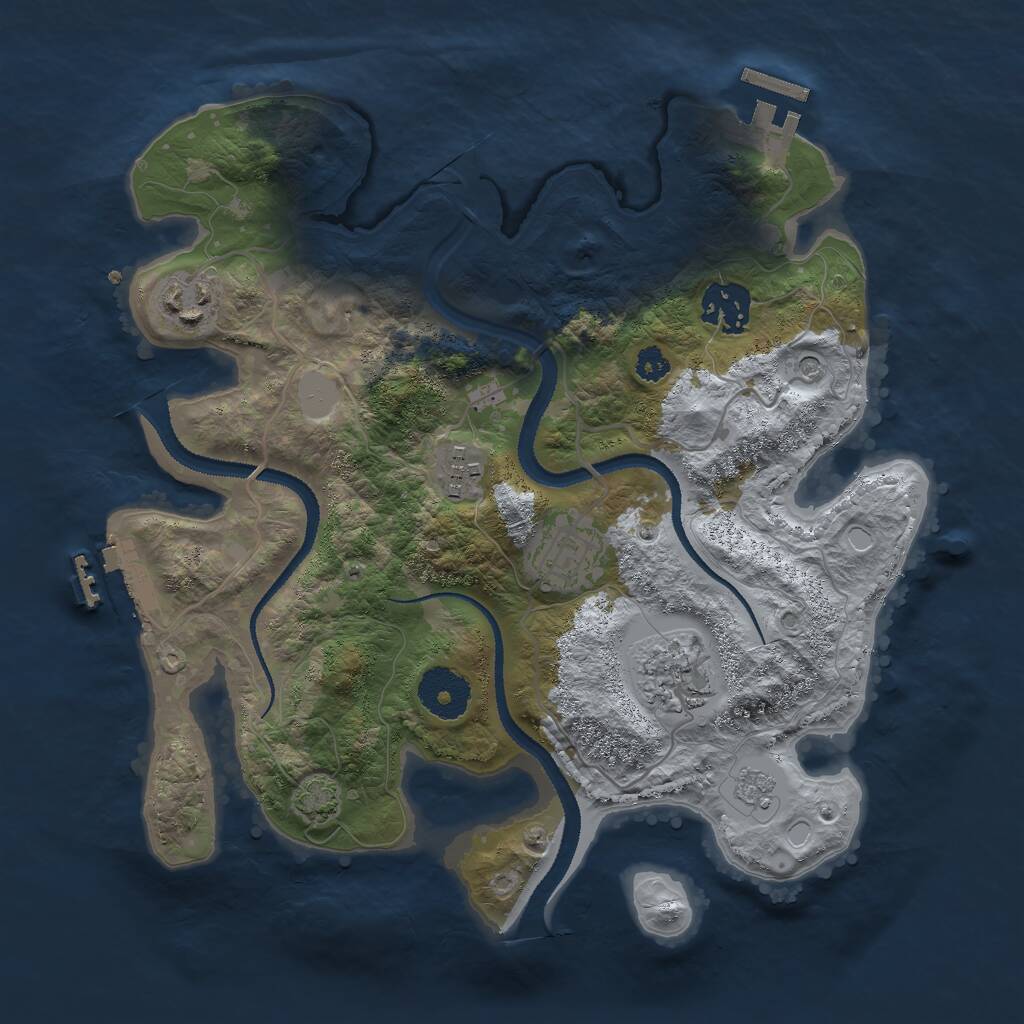 Rust Map: Procedural Map, Size: 3000, Seed: 28627, 11 Monuments