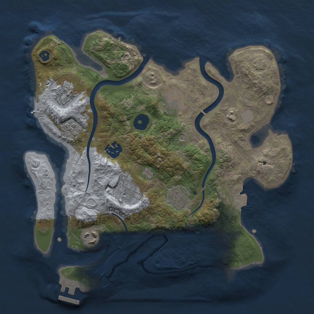 Rust Map: Procedural Map, Size: 3000, Seed: 52672, 11 Monuments