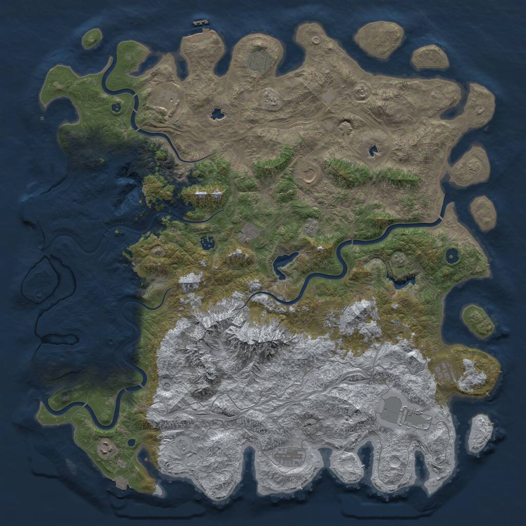Rust Map: Procedural Map, Size: 5500, Seed: 936776706, 17 Monuments