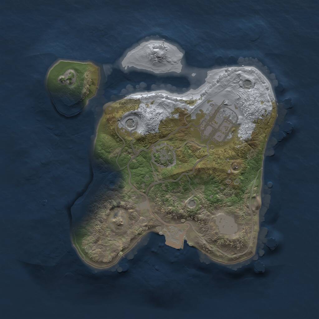 Rust Map: Procedural Map, Size: 2000, Seed: 59247870, 4 Monuments